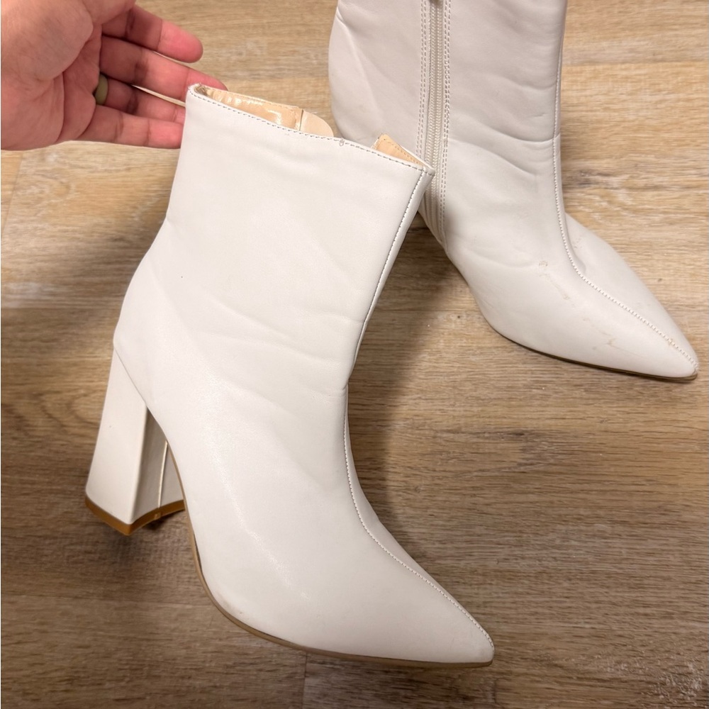 Elegant White Ankle Boots